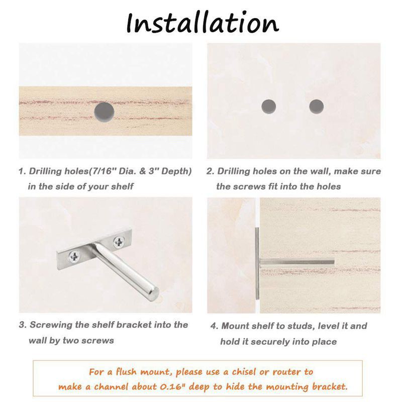 6pcs 3 Inch Invisible Floating Shelf Brackets Hidden Shelves Supports Wall H Shopee Indonesia