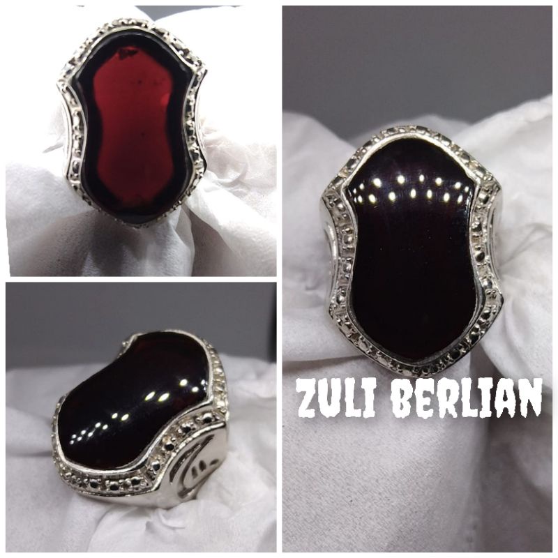 Cincin batu kecubung Wulung model terompah
