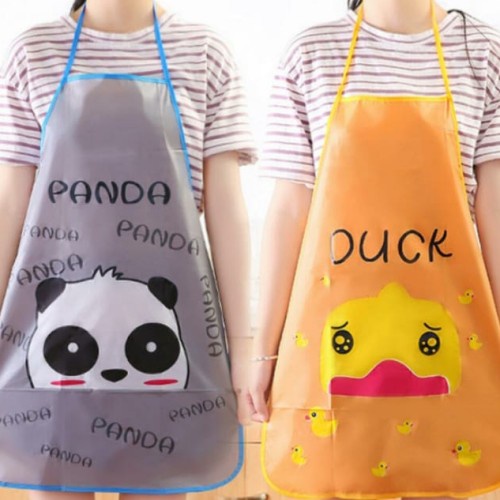 CELEMEK PLASTIK TIPIS MOTIF KARAKTER ANAK - APRON DAPUR MASAK LUCU WATERPROOF ANTI AIR UK. STANDARD