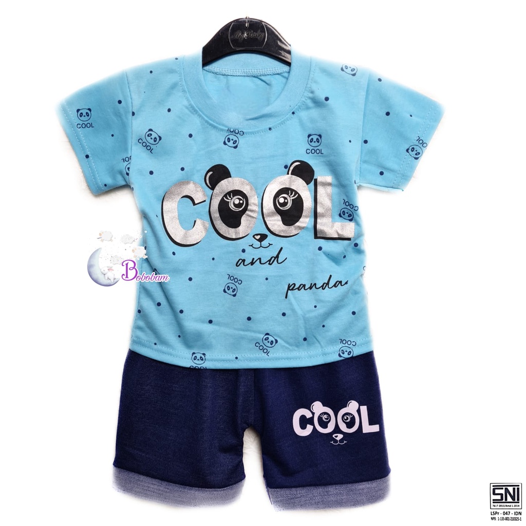 BAJU BAYI ECER COOL PANDA CASUAL KASUAL SETELAN BOBOBAM ANAK  HARGA GROSIR