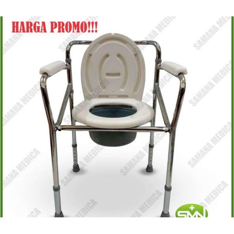 Commode Chair Stainless Steel tanpa roda 894 Sella Tempat BAB Portable