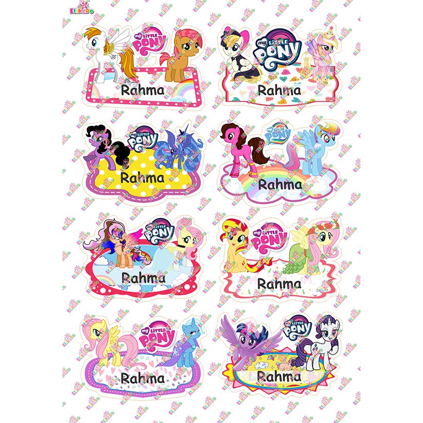 

LABEL NAMA LITTLE PONY 32 STIKER-ANTI AIR/ROBEK/LUNTUR -4 Nama LP13XL4