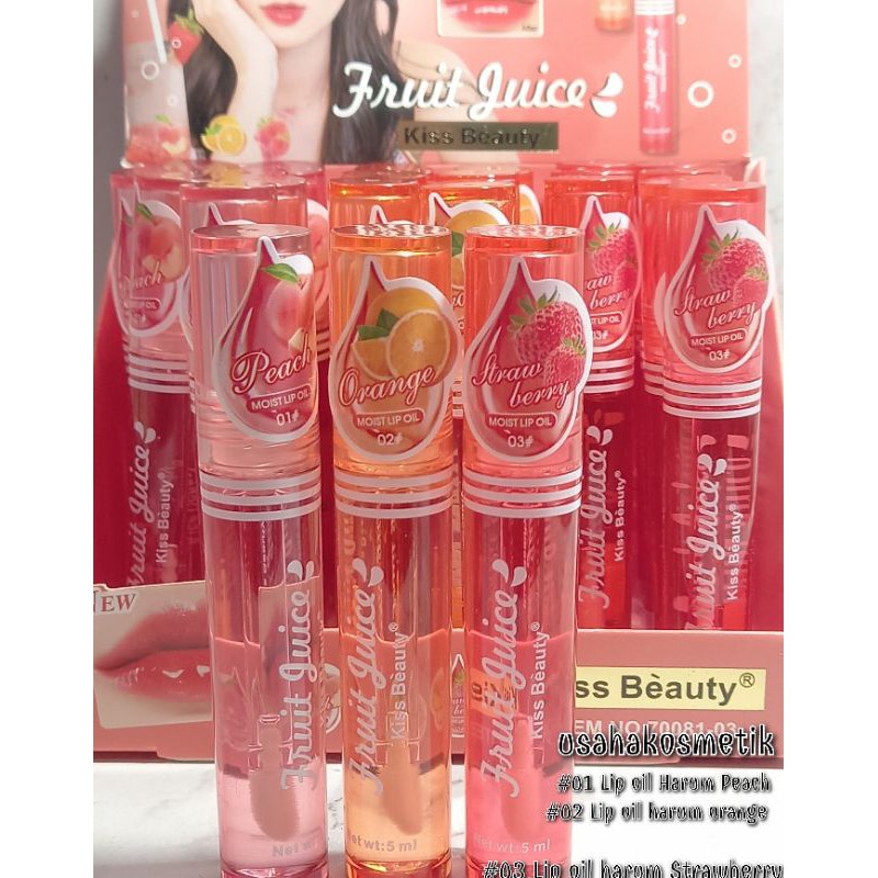 TEMURAH LIP OIL VITAMIN BIBIR | Lip Oil KISS BEAUTY Moist Lips | Fruit Juice 70981-03| 70081-03