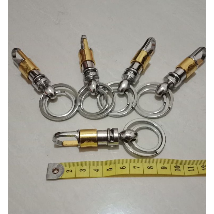 Gantungan kunci stenles steel ring 2 gold