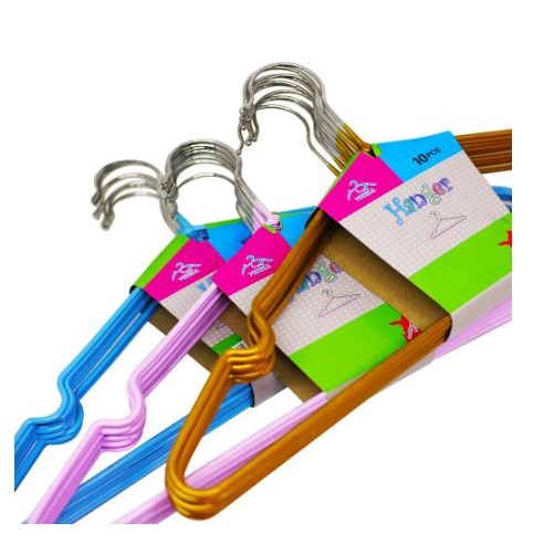 Hanger anti Selip Stainless Steel - 10 pcs Random Warna