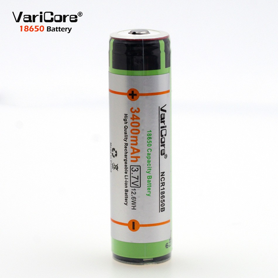 VariCore 18650 Rechargeable Li-ion Battery 3400mAh 3.7V Button OMBT6YXX Top