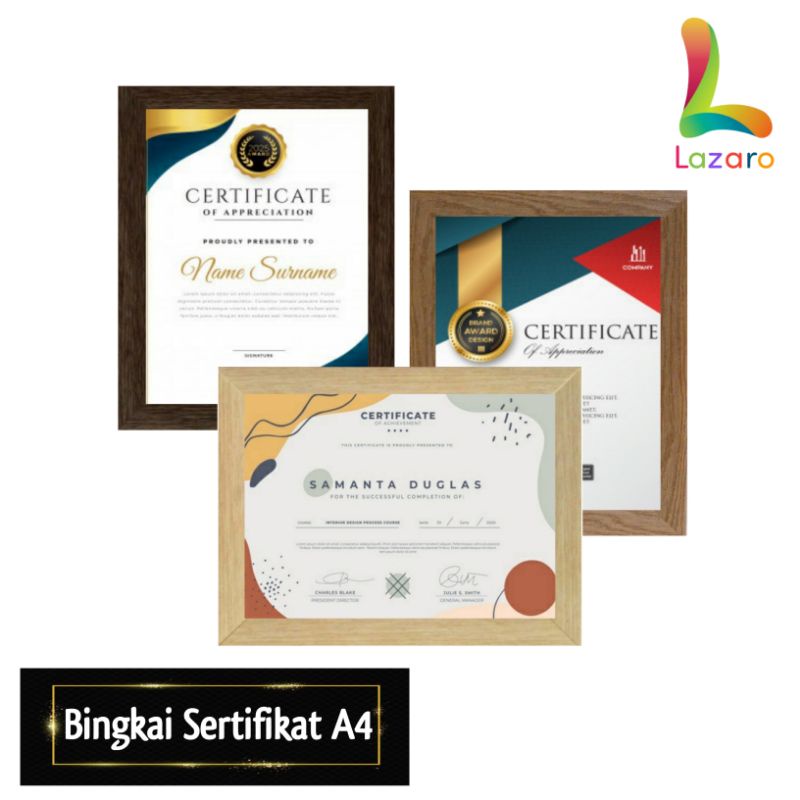 Bingkai Sertifikat A4 Bingkai Piagam Penghargaan A4 Frame Foto A4 Bingkai Ijazah 21x30 cm