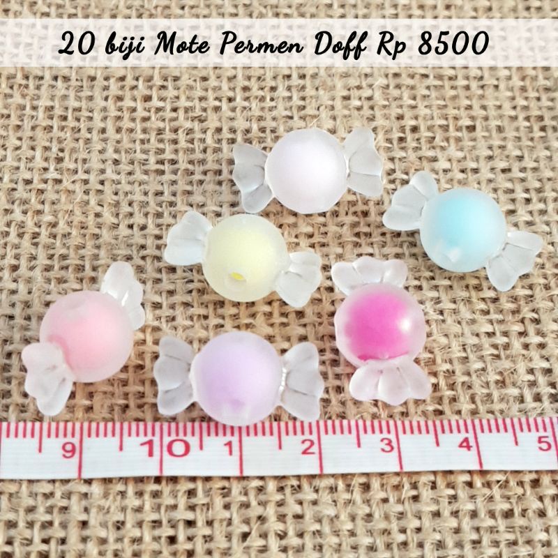 20 ~ 40 pc Mote Isi / Manik Permen Doff Clear 10mm ~ 12mm Bahan Strap Masker