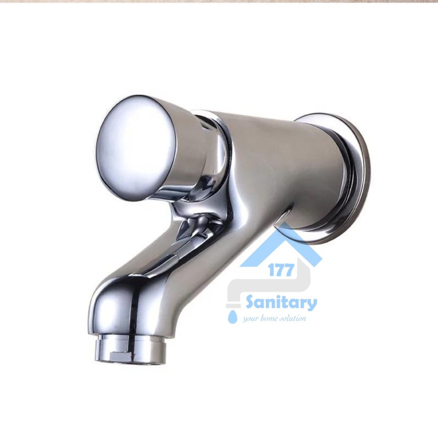 Kran tembok Kuningan Tekan 119 / Keran Air push  minimalis Pencet On Off otomatis automatic faucet close brasssanitary177