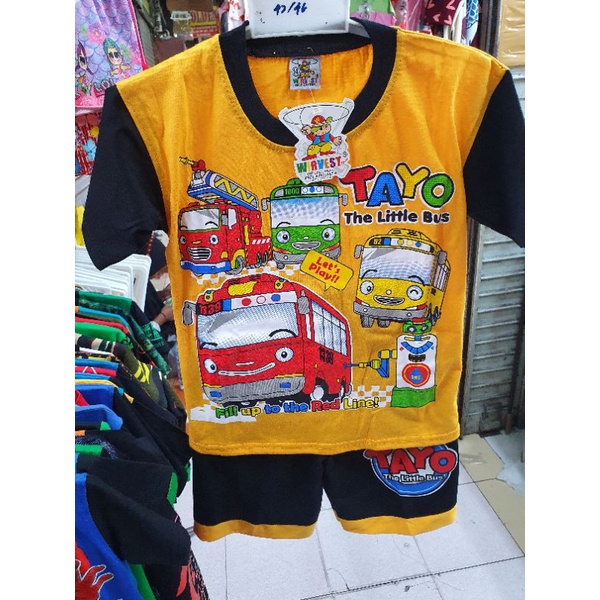 SETELAN BAJU ANAK BUS TAYO 1-10 TAHUN BEST SELLER