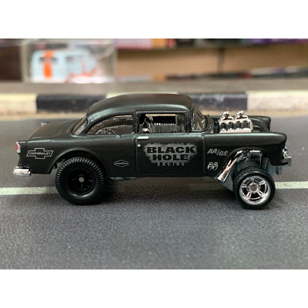 Hotwheels Black Hole Racing 55 Chevy Bel Air Gasser Moon Eyes Loose Pack