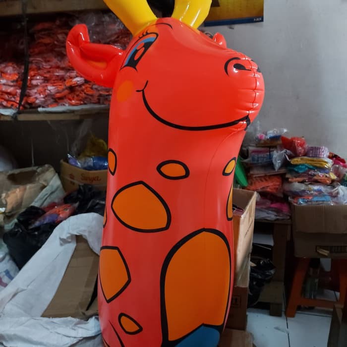 BALON BOXING JERAPAH mainan samsak air berdiri tinjuan anak