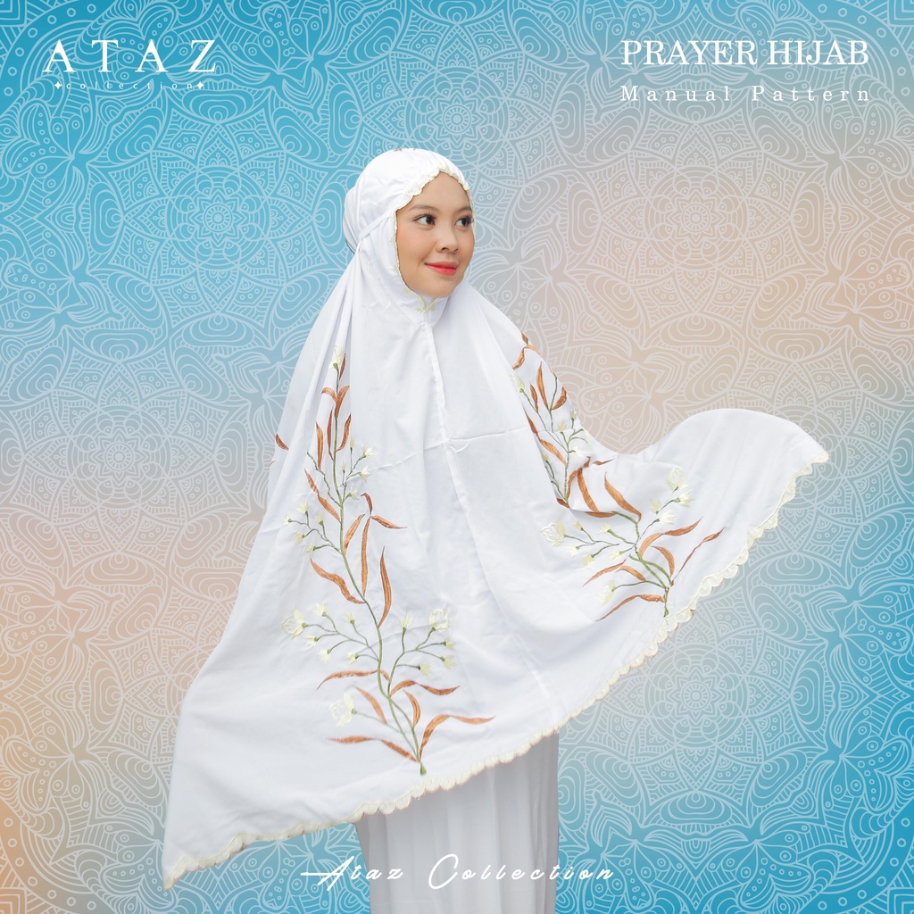 Mukena Bordir Manual Dewasa | Mukena Traveling | Mukena Bordir Bahan Katun Lembut / Mukena Mewah Bor