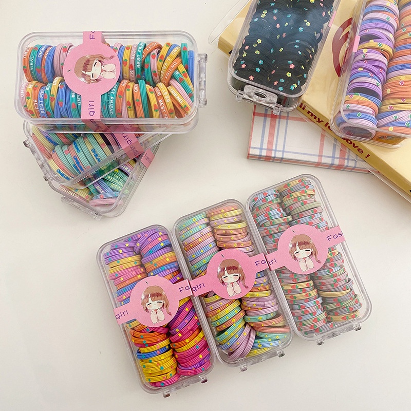 [PRINCESS KESLI]Karet Rambut Anak Perempuan Elastisitas tinggi anak-anak tidak melukai karet gelang rambut /  Ikat Rambut Karet Polos Elastis Gaya Korea / Karet Gel