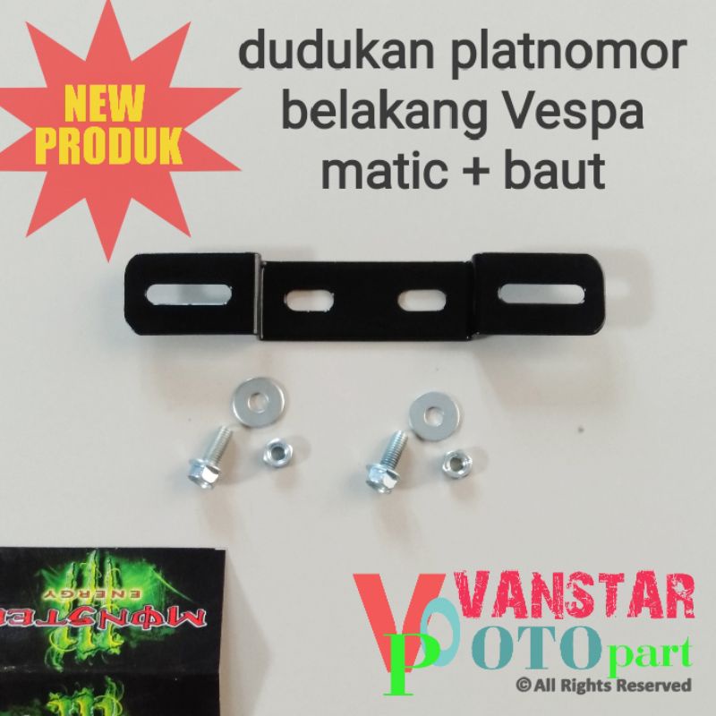 dudukan plat nomor platnomer belakang Vespa LX S LXV Primavera sprint Vespa matic