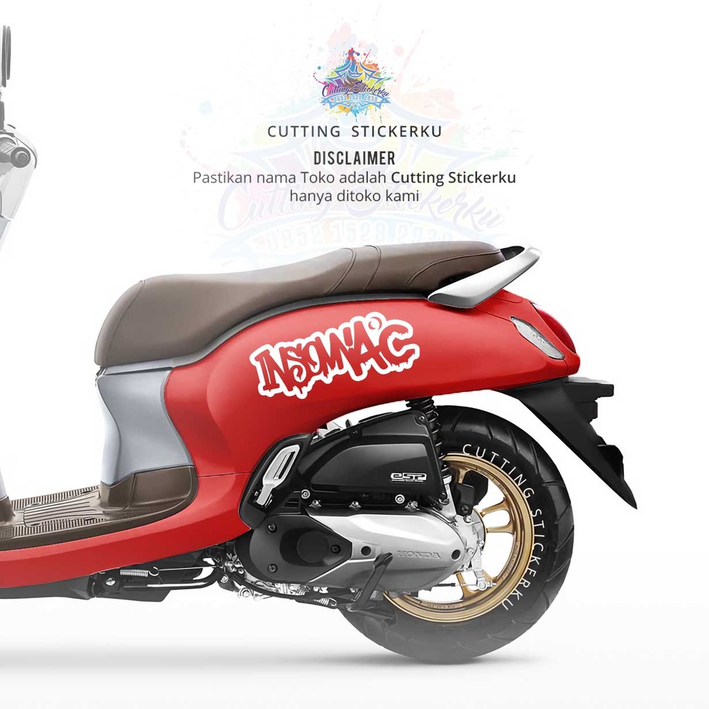 Cutting Stiker Insomniac Variasi Insomnia Motor Mobil Sticker Helm Style Timbul Keren Nyala Dasbor Spakbor Visor Body Kaca Helm Hologram Nokturnal Reflective Tahan Air Bodi Samping Off Road Outdoor Scoopy Vario Beat NMAX PCX Vespa Aesthetic Pickup Modif