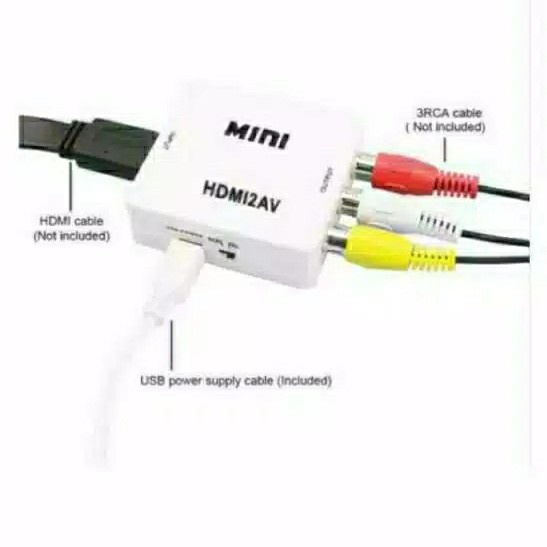 New - Paket Sambungan Dari Laptop Untuk Ke Tv Tabung Hdmi To Rca Kabel Hdmi
