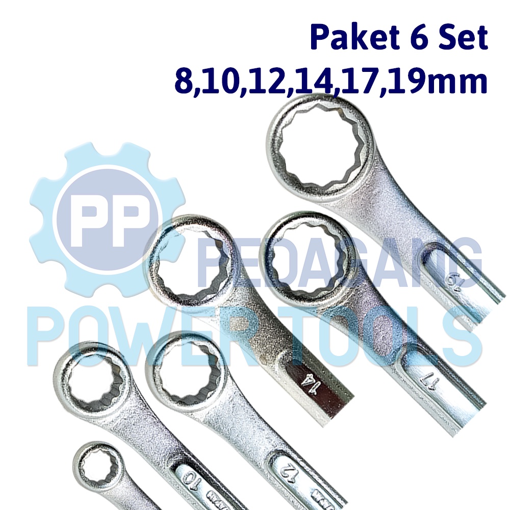 PAKET 6 SET LIPPRO KUNCI RING PAS 8 10 12 14 17 19 MM RINGPAS 8MM-19MM