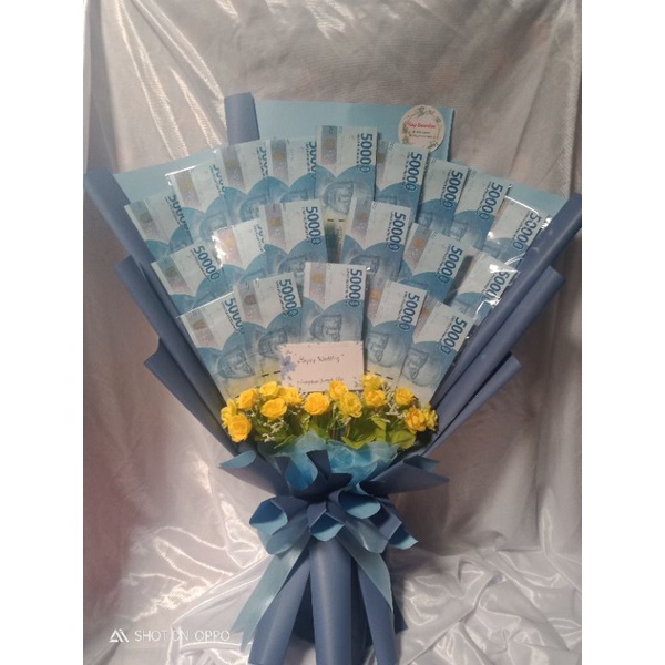 

buket uang kosongan 20 Lembar + bunga