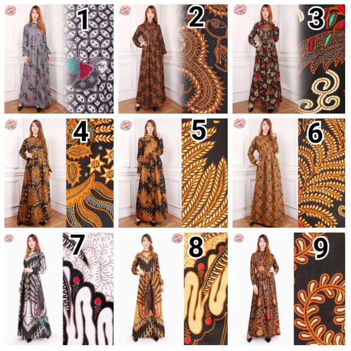 SB Collection PROMO GAMIS BATIK Afriani Dress Maxi Longdress Wanita