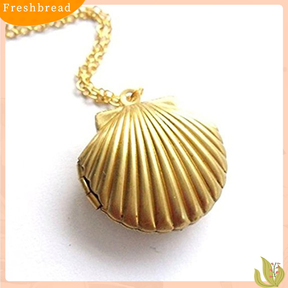 [TERLARIS]Women's Stylish Sea Shell Locket Pendant Alloy Chain Necklace Jewelry Gift