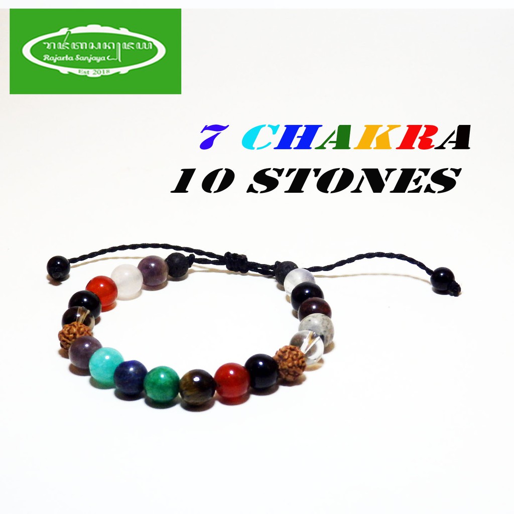 Original Handmade Rajarta Gelang Handmade Rajarta 7 Chakra 10 Jenis Batu