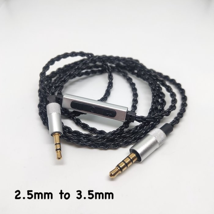 Custom HiFi Headphone Cable Aux Replacement 2.5mm 3.5mm With Mic