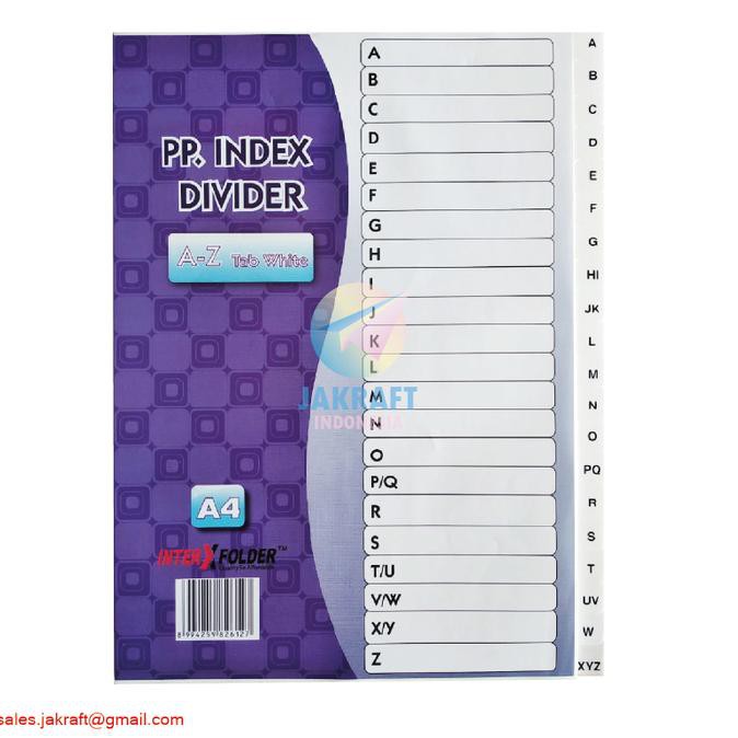 

♜W9098✻ Divider A4 Pembatas Binder Ordner A-Z Index isi 22 Tabs Plastik