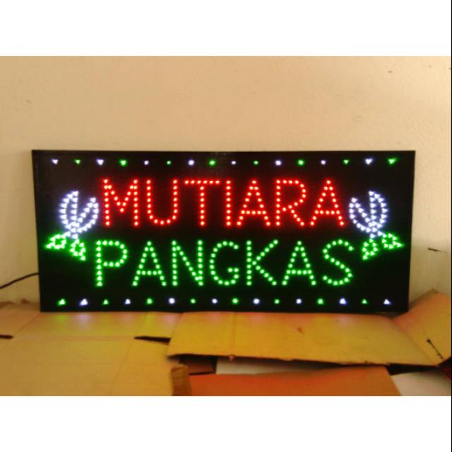 Tulisan lampu led / led sign nama pangkas rambut besar full kedip2