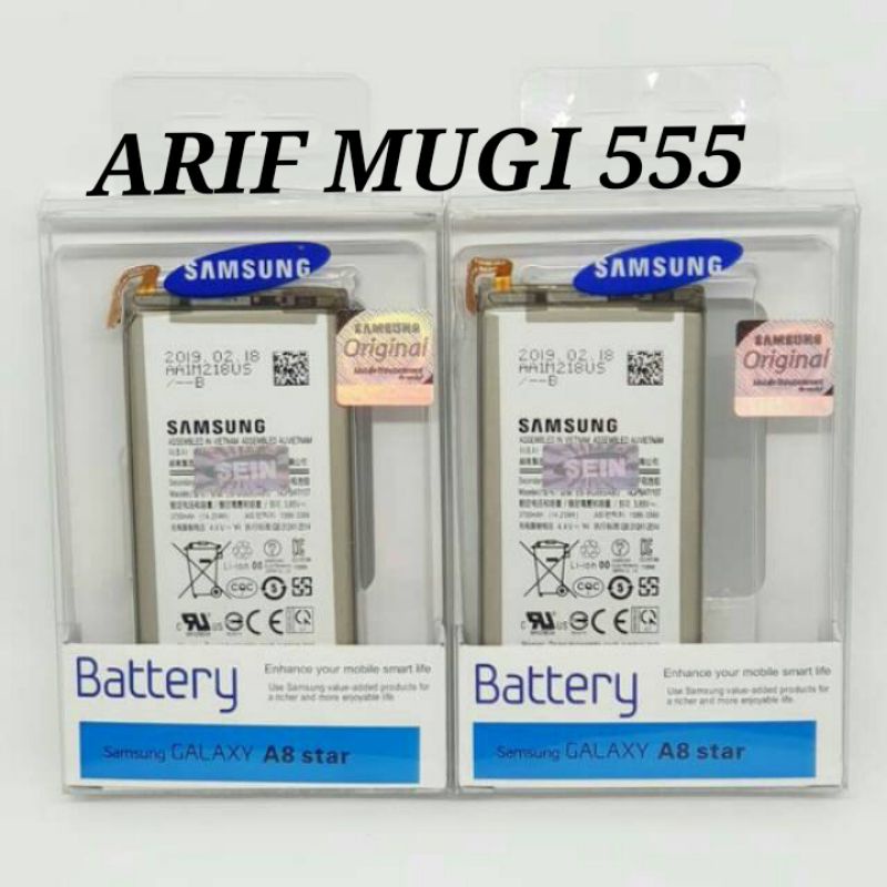 Baterai Battery Batrai Baterai Batre Samsung A8 Star Original