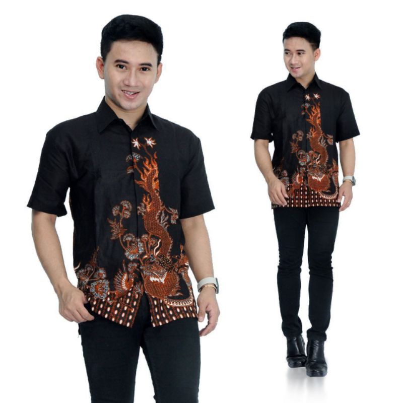 Batik Couple Keluarga NAGA SAKTI Sania Ruffle Ori Batik Couple BBC-Hem Pendek