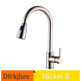 Kitchen Faucet Stainless Steel Brushed Nickel Mixer Faucet Single Hole Pull Out Spout Kitchen Sink Shopee Indonesia