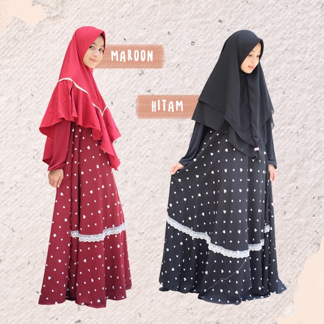 KHANSA DRESS LACE LOVE / gamis jersey monalisa