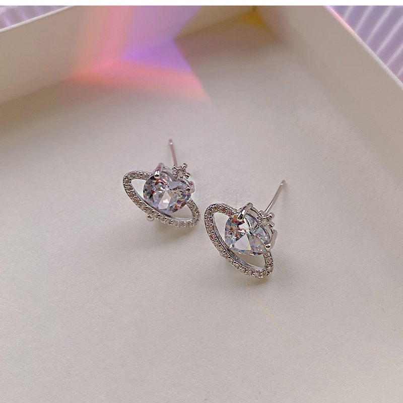 Anting Desain Kosmik Hati Gaya Simple Untuk Wanita