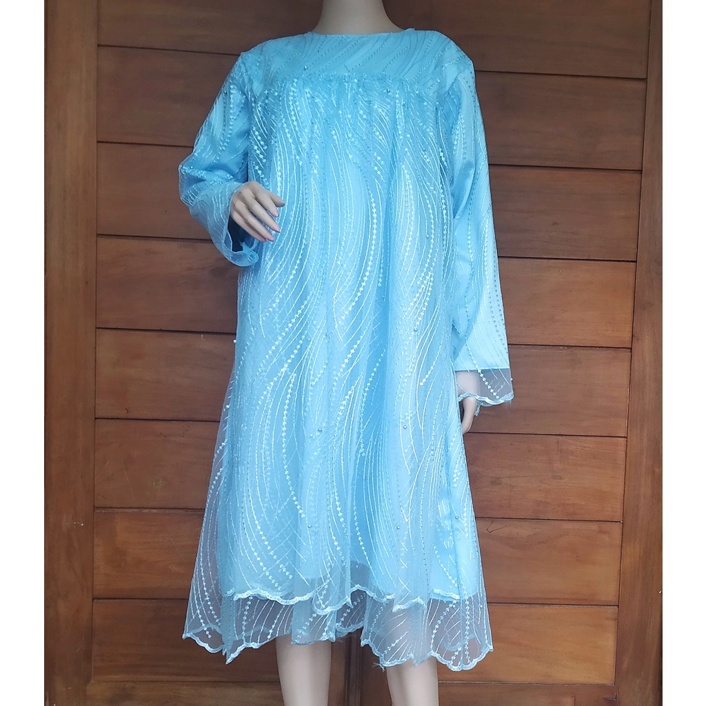 Kebaya Tunik Brukat  Modern  l Baby Blue