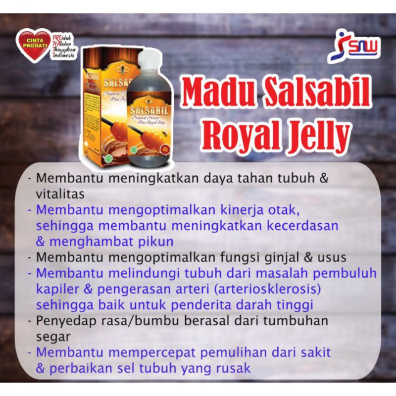 

Madul Salsabil Natulan Honey Plus Royal Jelly @390 gr -Meningkatkan Daya Tubuh -100 % Madu murni