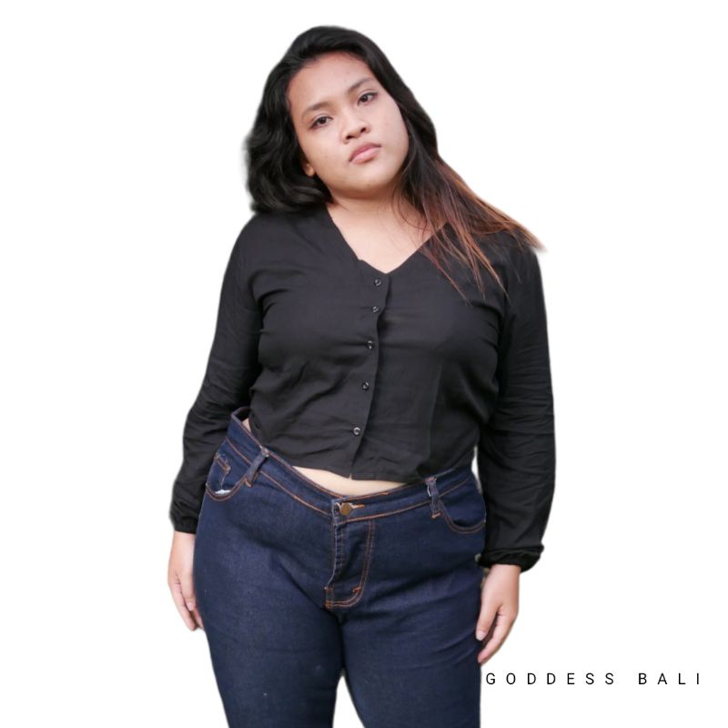 Goddessbali Alexa Kemeja Crop Top Jumbo LD 120cm Fit bb 95cm