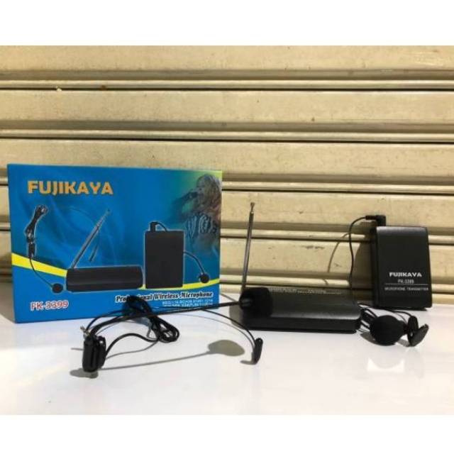 Mic wireless FUJIKAYA FK-3399.mic headset + jepit.cocok buat imam atau pidato