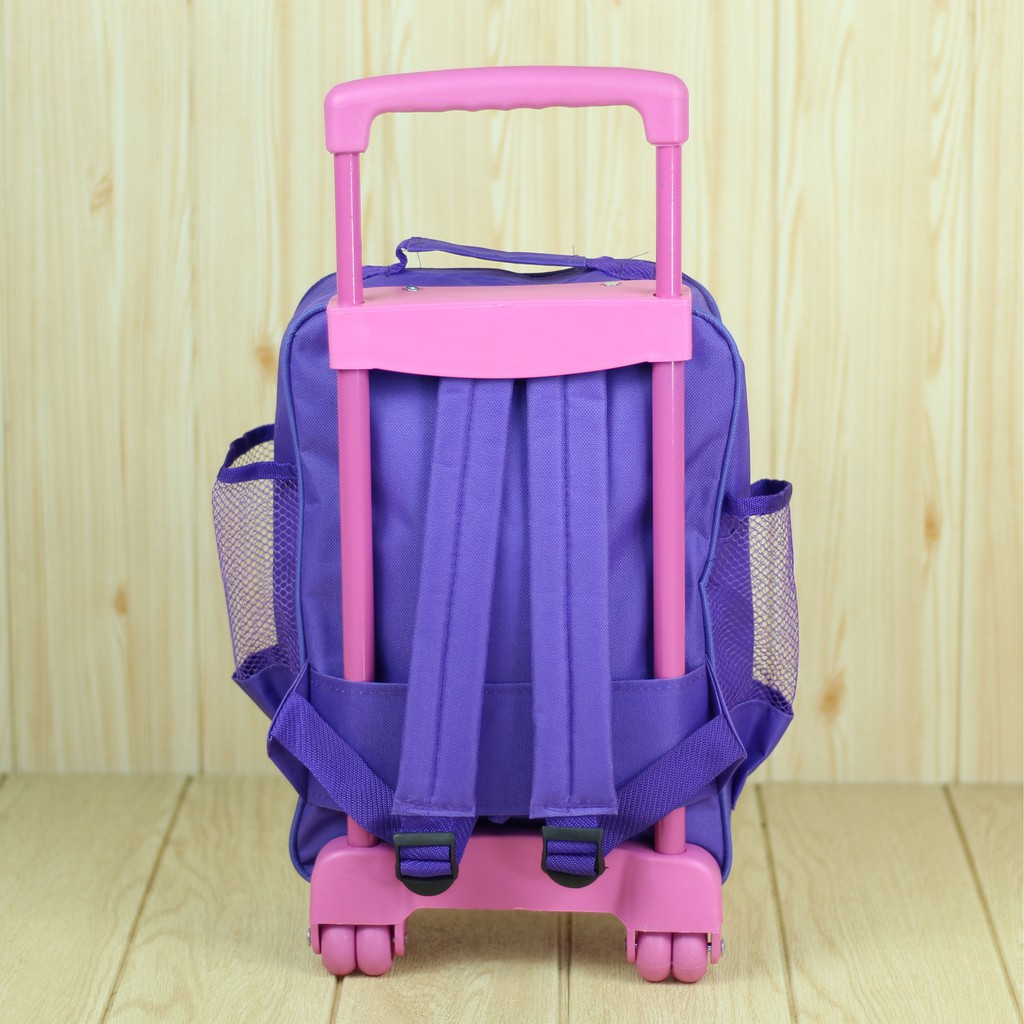 Tas Anak Perempuan Dorong Barbie Ungu Lucu Ransel Trolly Troli Cewek PAUD TK SD Cantik Keren Awet