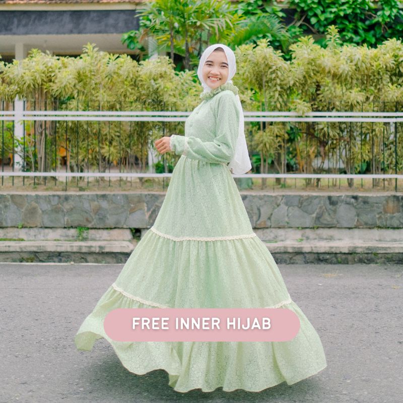 QUEENA DRESS BYGIAGIO gaun kondangan dress akad simple gaun wedding pernikahan baju muslim putih dres lamaran elegan pakaian wanita pesta elegan fashion korea dres lebaran cantik anggun mewah nyaman gaun vintage fashion gaun bahan lace brokat halus furing