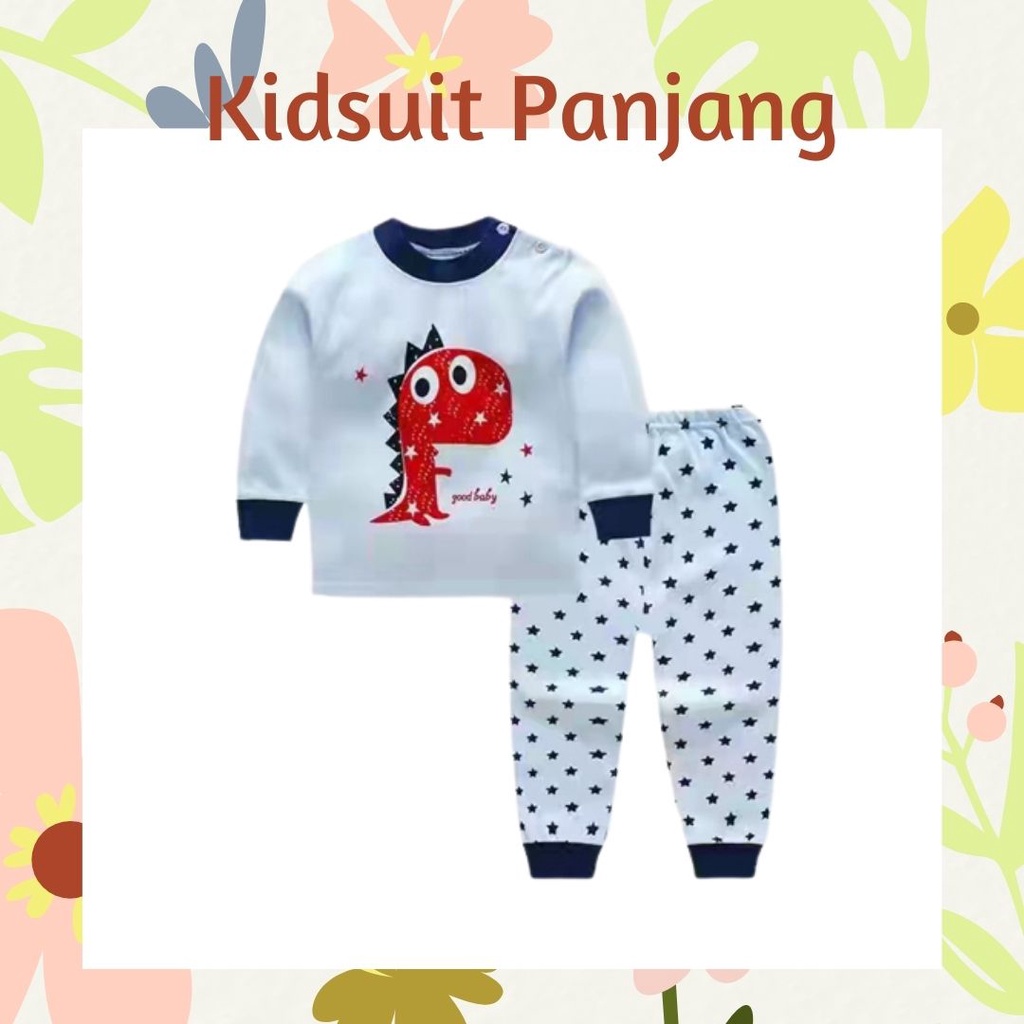 Plazababyku KIDS SUIT PANJANG H5 Setelan Anak Bahan Kaos Lengan Berkualitas Import cewek cowok NEW5