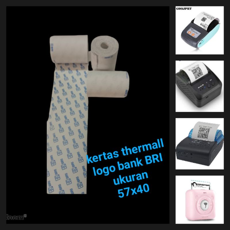 

kertas thermall logo bank BRI ukuran 57x40 untuk mesin print bluetooth