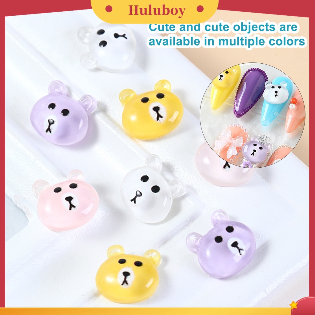 Huluboy Huluboy♡ 8pcs / Kantong Aksesoris Dekorasi Nail Art Universal Bahan Resin