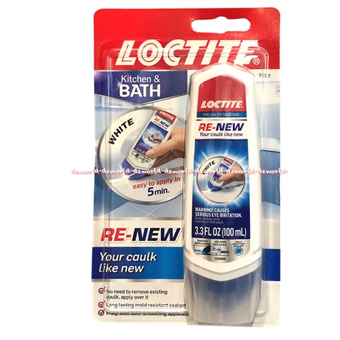 Loctite Kitchen &amp; Bath Renew Lem Loktited Lem Silikon Sealant Untuk Memperbaiki Dempul Keramik Marmer Lantai Dapur Stick Pen Loktaid