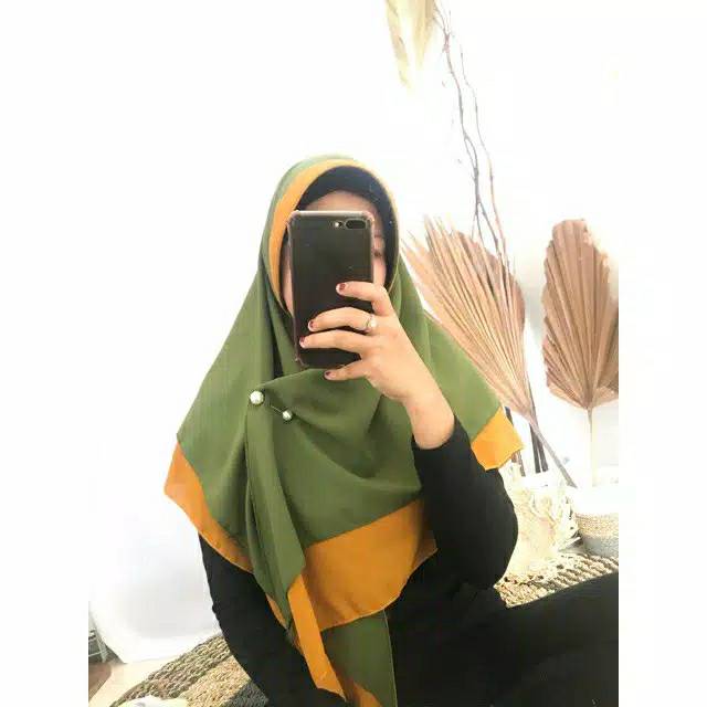 (1KG= 10PCS)HIJAB INSTANT DEQIARA - SEGI BOBAL BOLAK-BALIK 2WARNA/HIJAB BOBAL MURAH-7