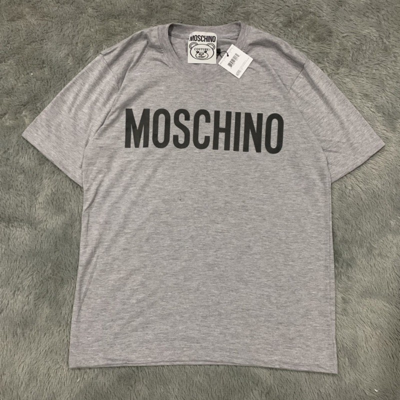 Kaos Tshirt Moschino Basic Grey Mirror