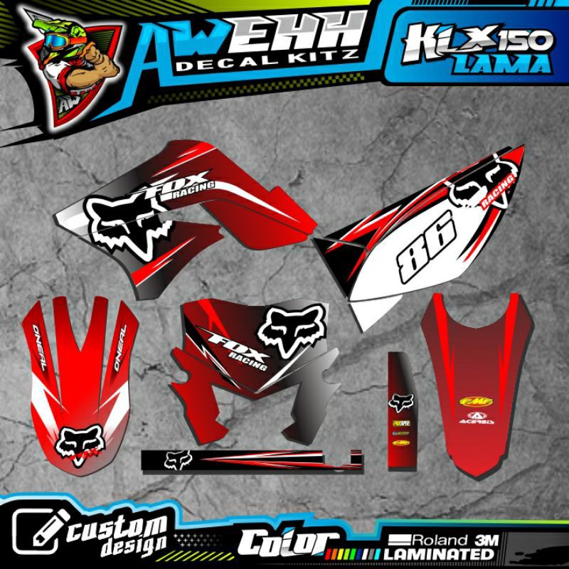 DECAL KLX LAMA KLX 150 S DTRACKER LAMA MERAH KEREN