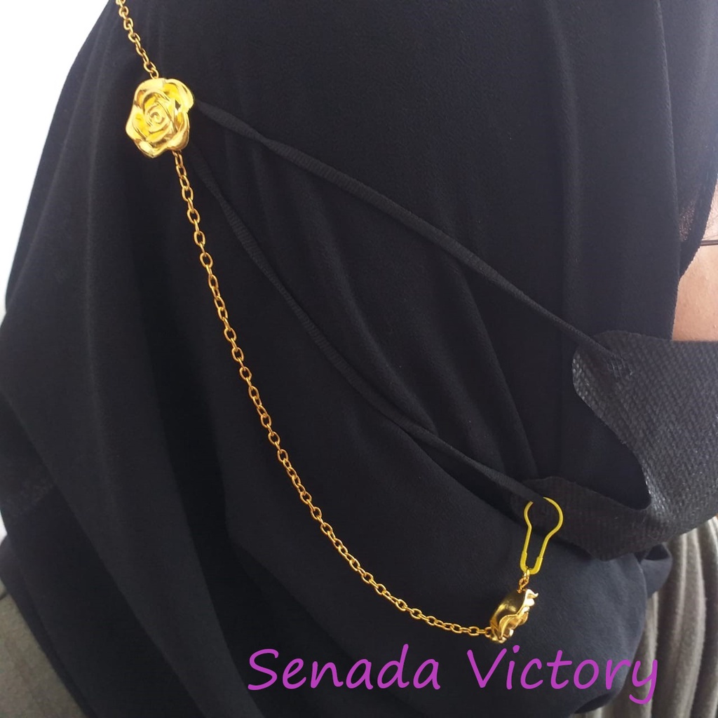 Senada Victory Kalung Masker Rantai Bunga Handmade Konektor Tali Masker