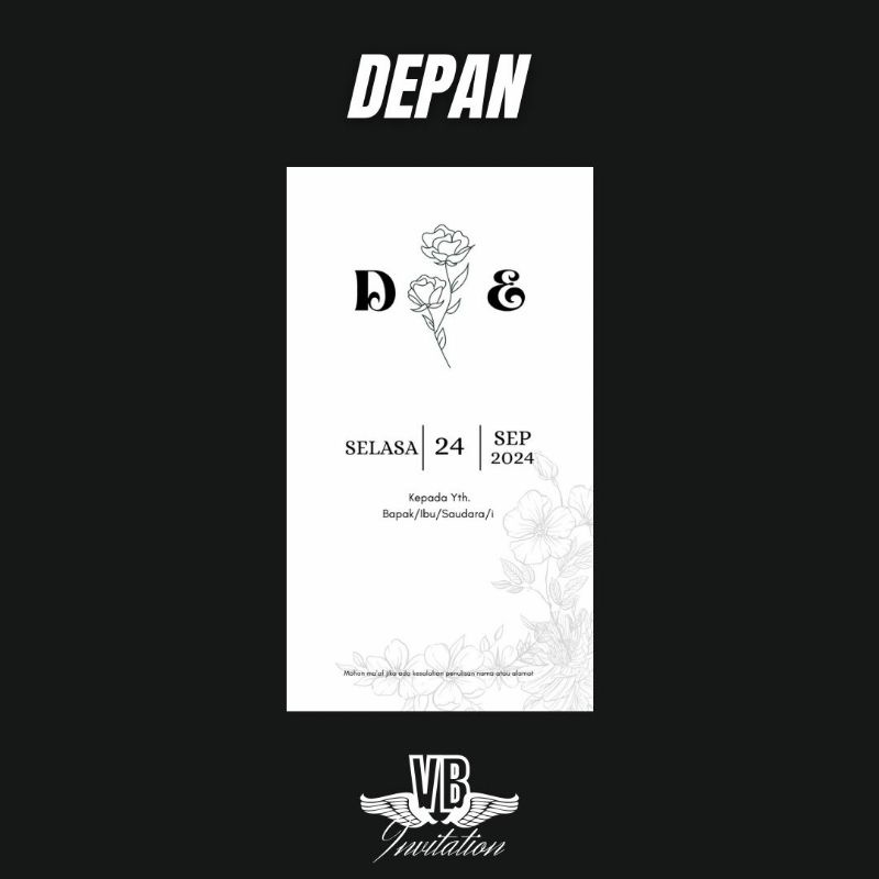 UNDANGAN PERNIKAHAN MURAH FREE CUSTOM PACKING SABUK SIMPLE ELEGAN VBU 008