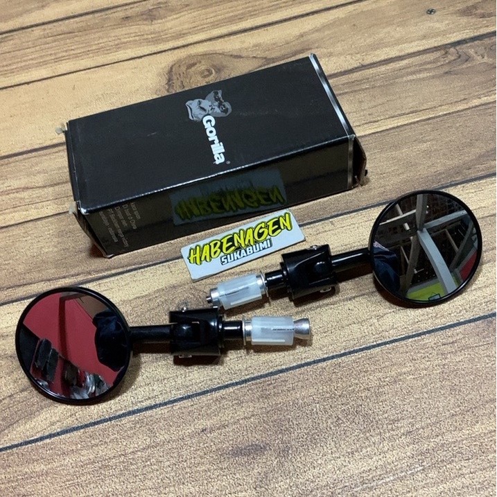 kaca spion sepion jalu stang stir setir setang lipat bulat cembung retro variasi tanduk end bar endb